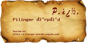 Pilinger Árpád névjegykártya